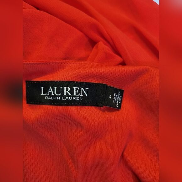 Ralph Lauren Black Label Puff-Sleeve Chiffon Dress NWOT size 4 Red - Picture 5 of 5